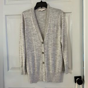 Loft long sweater gray size small.